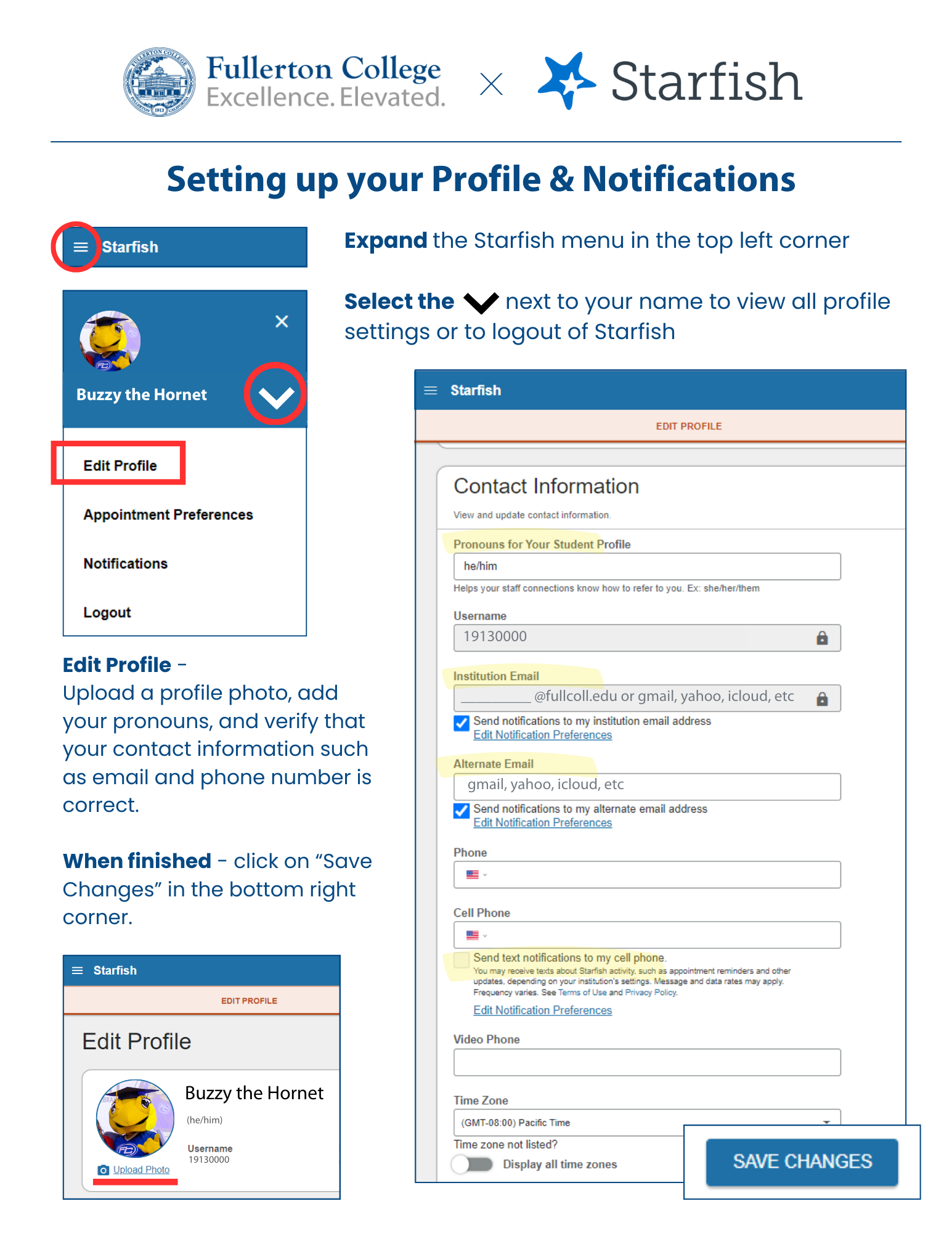 Preview of the how-to PDF of Profile and Notifications